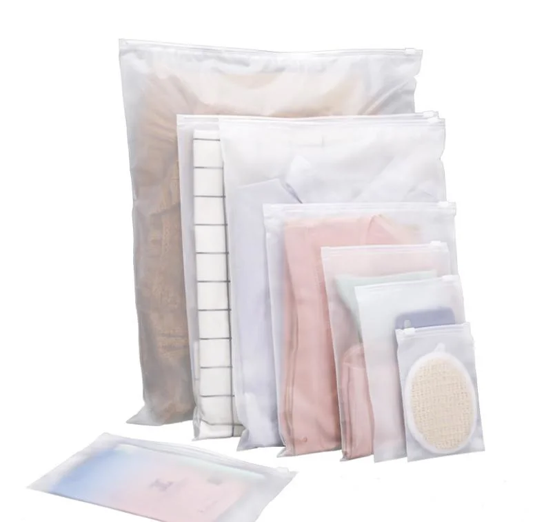 Custom Frosted Transparent Zip Lock Clothing Packaging PE Plastic Poly Bag Bags