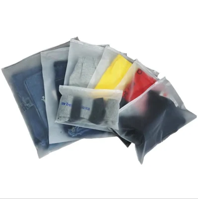 Custom Frosted Transparent Zip Lock Clothing Packaging PE Plastic Poly Bag Bags