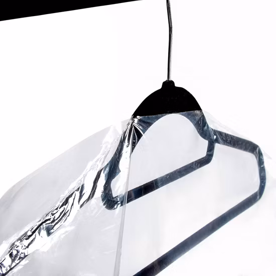 Unprinted Transparent Plastic LDPE Suit Cover Garment Bag for Clothes Storage