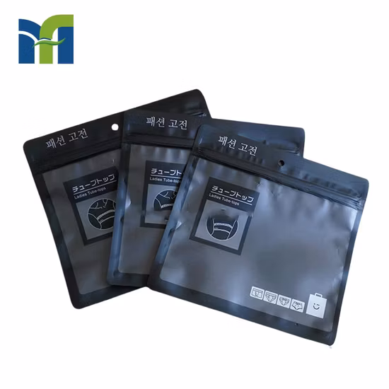 Custom Frosted Transparent Zip Lock Clothing Packaging PE Plastic Poly Bag Bags